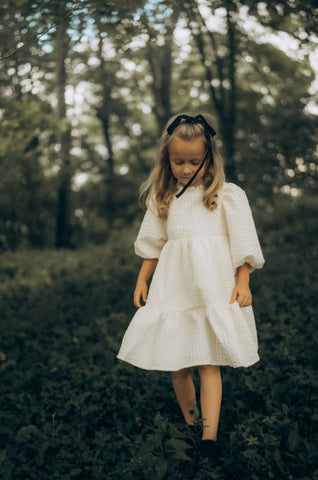 Vestido texturizado escalonado - Blanco roto