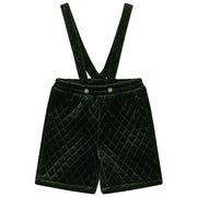 Baby Quilted Velvet Overall - Green