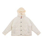 Oversized Quilted Heart Jacket - Off White