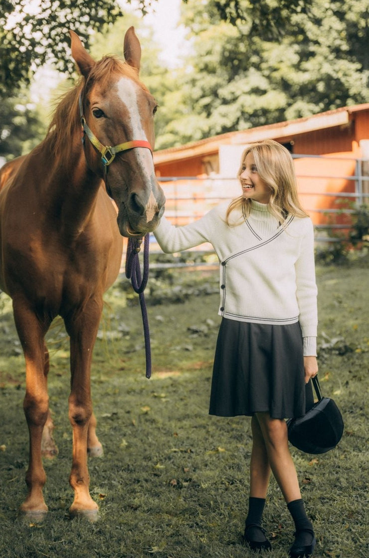 Wrap Style Button Sweater