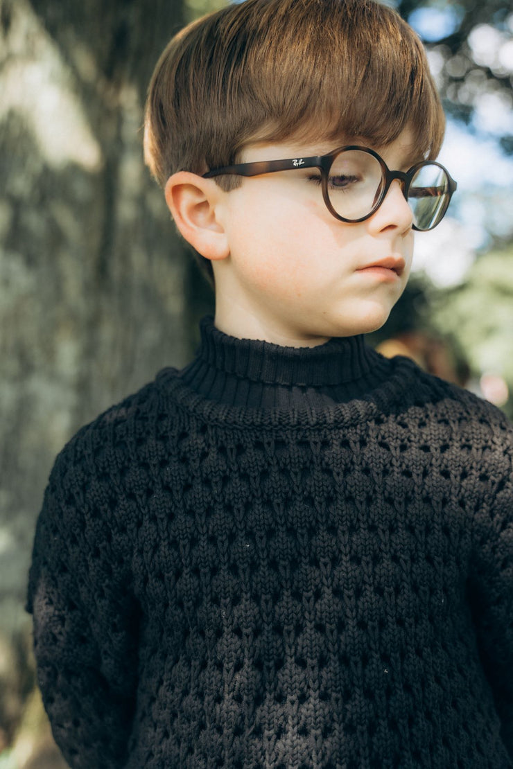 Bubble Knit Sweater - Black