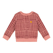 Wavy Check Print Top - Coral Pink