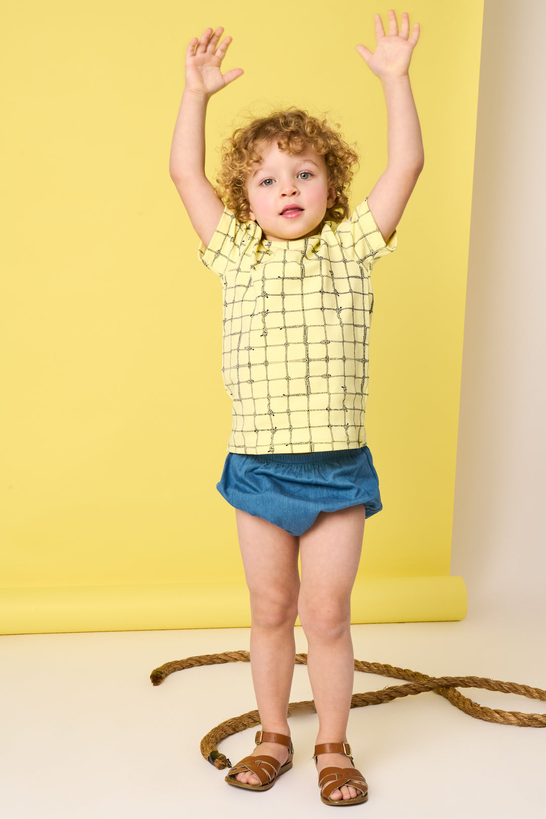 Nautical Print Short Sleeve T-shirt - Baby Yellow