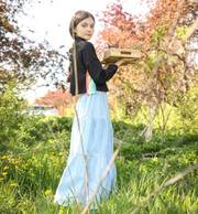 Tiered gathers maxi length Skirt
