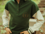 Tennis Club Print Polo - Forest Green
