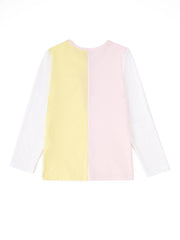 Color Block Long Sleeve T-shirt - Lt. Pink/Yellow