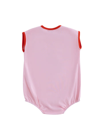 Baby Drop Piping Romper - Lt. Pink