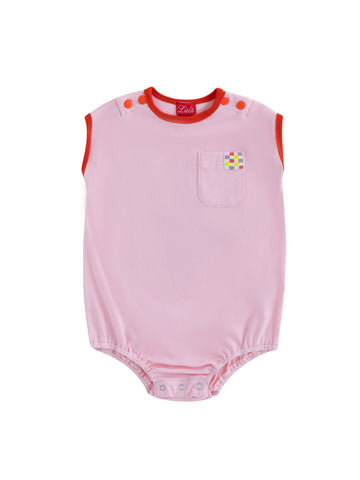 Baby Drop Piping Romper - Lt. Pink