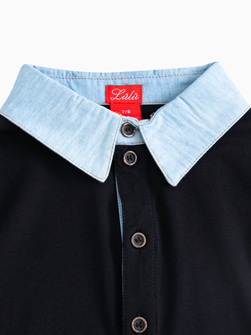 Denim Collar Polo