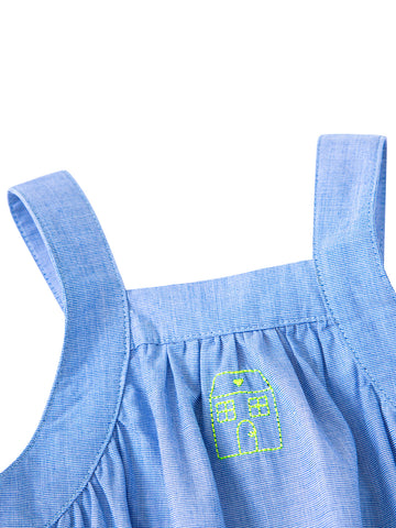 Baby House Embroidery Romper
