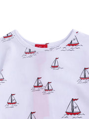 All Over Boat Print Long Sleeve T-shirt