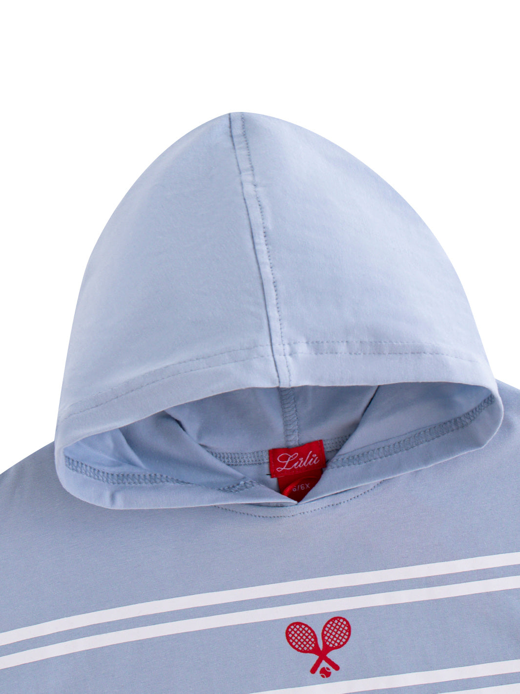 Hooded Tennis Print Short Sleeve Top