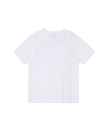 Side Stripe Print Short Sleeve T-shirt -  White/Lt. Blue