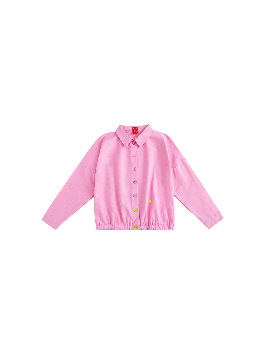 Camisa a cuadros con corazón - Rosa