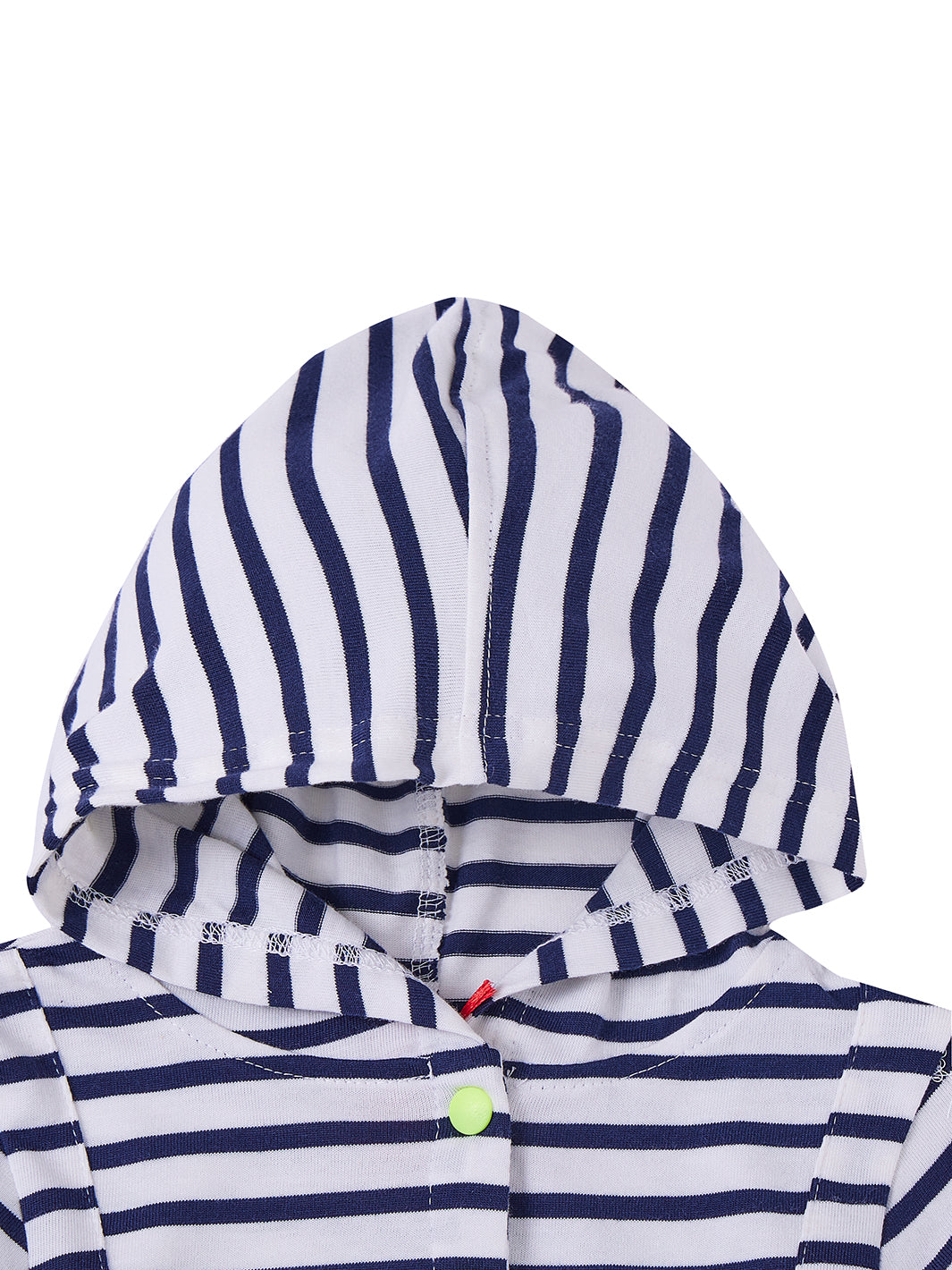Striped Hooded Dress - White/Navy
