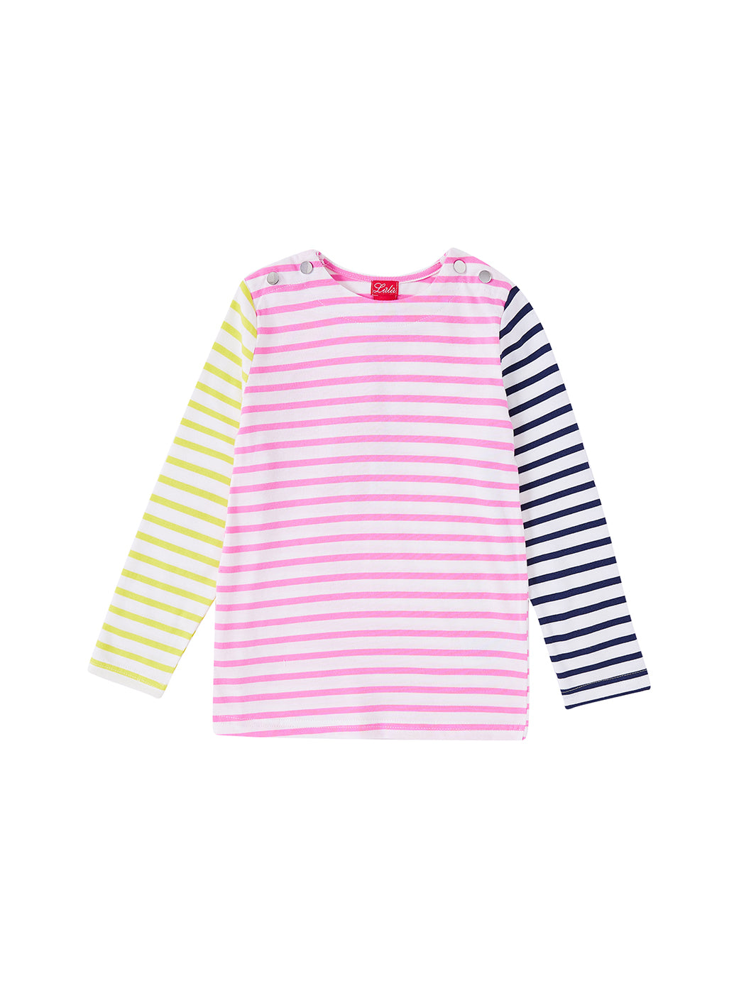 Striped Long T-shirt - White/Pink