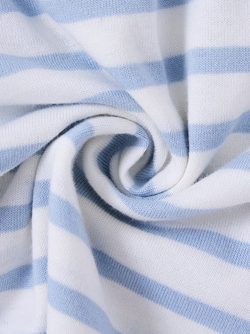 Striped Short T-shirt - White/Lt. Blue