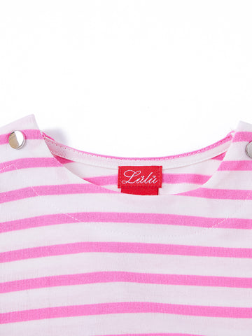 Striped Short T-shirt - Lt. Pink