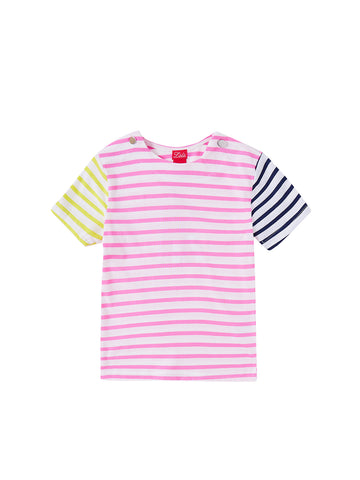 Striped Short T-shirt - Lt. Pink