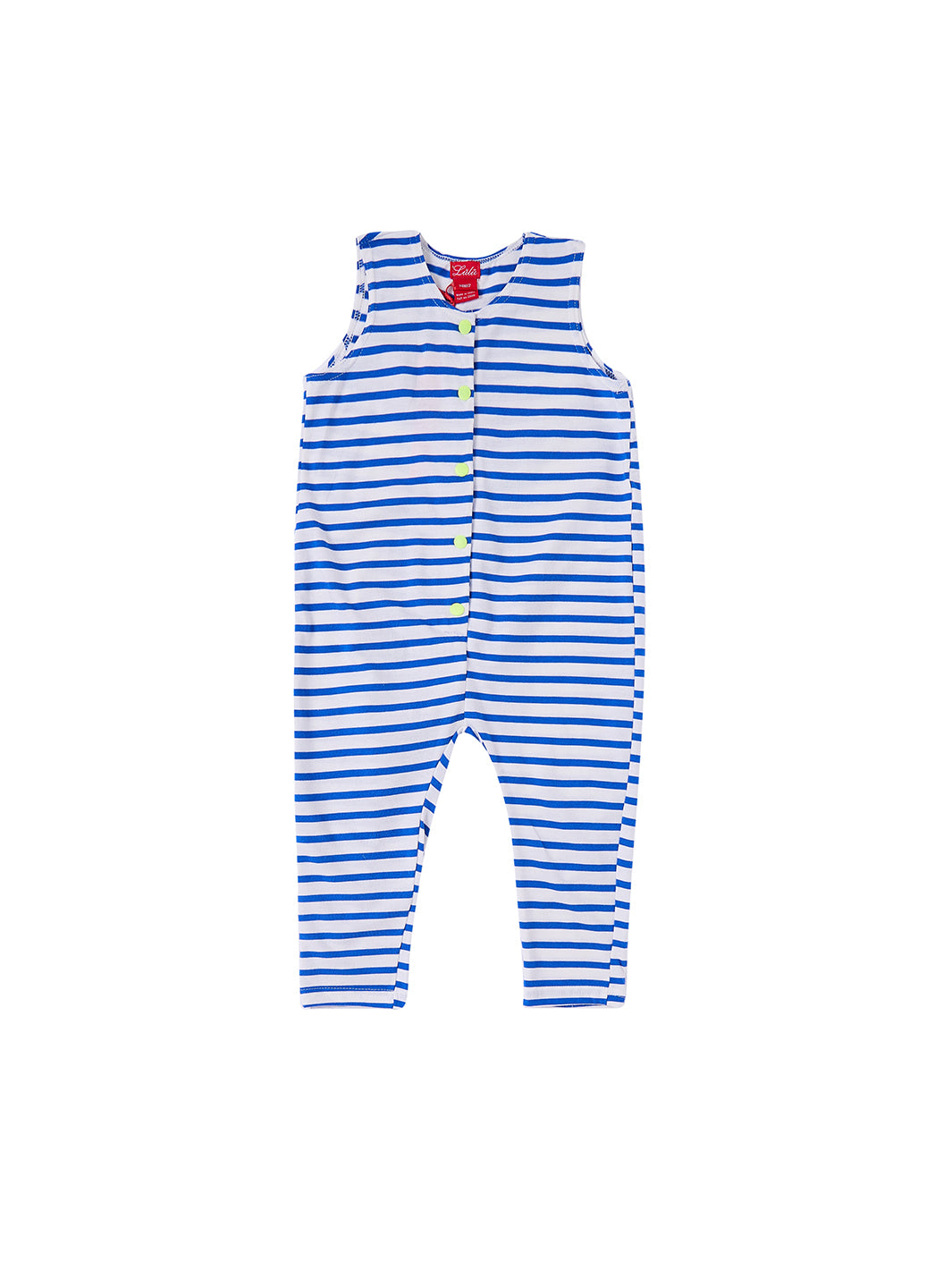 Baby Overlap Overall - White/Royal Blue