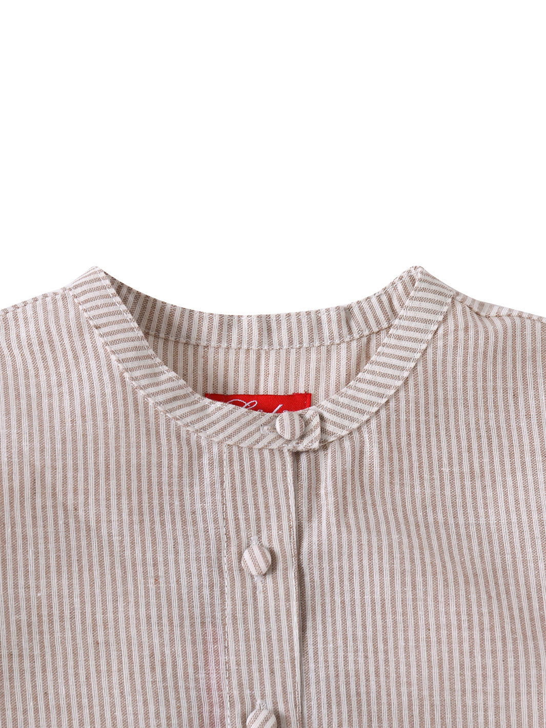 Linen Striped Shirt - Beige