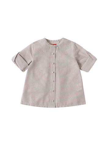 Linen Striped Shirt - Beige