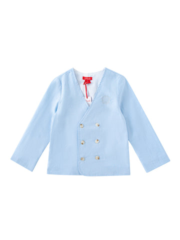 Embroidery Blazer - Blue