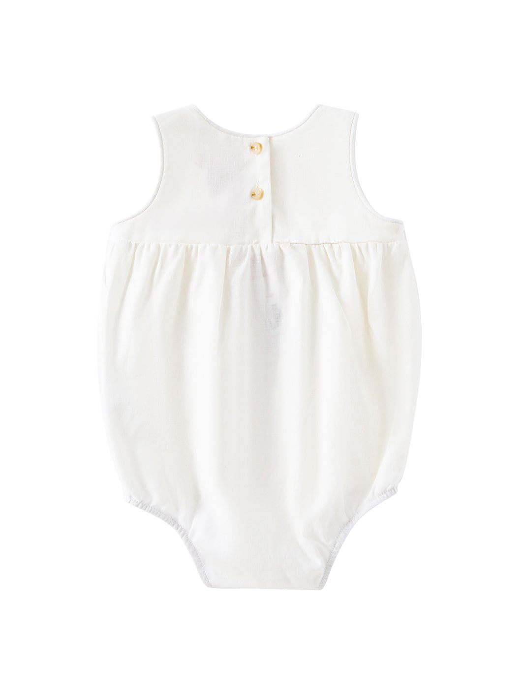 Baby Piping Romper - White