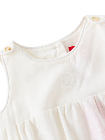 Baby Piping Romper - White