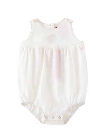 Baby Piping Romper - White