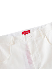 Linen Shorts Pants -  White