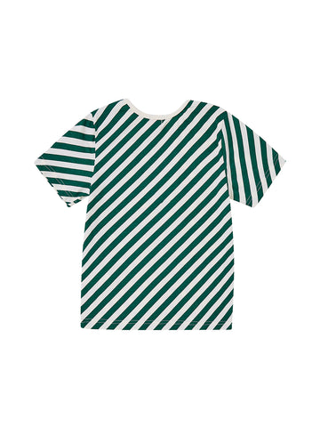 Slanted Striped Printed Short sleeve T-shirt