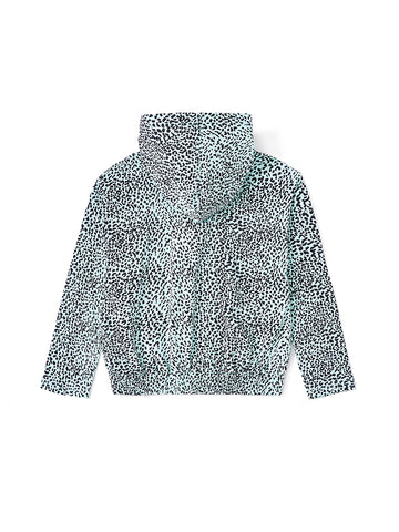 Leopard Print Hooded Top - Mint/Black