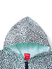 Leopard Print Hooded Top - Mint/Black