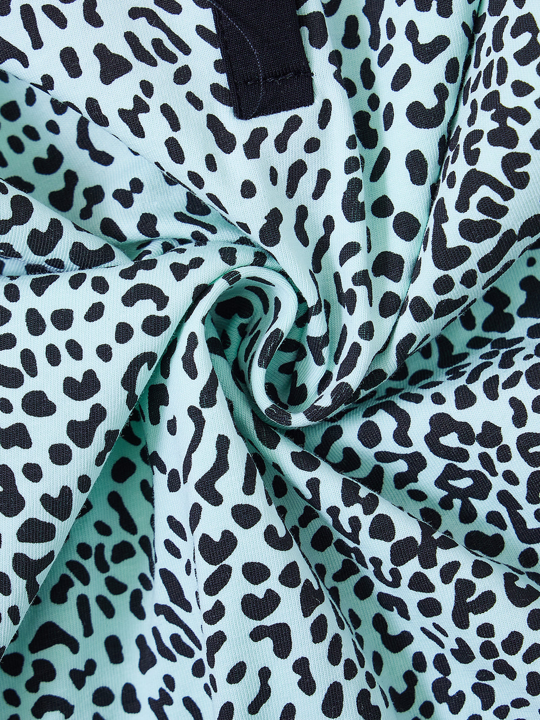 Leopard Print Hooded Top - Mint/Black