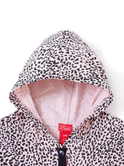 Leopard Print Hooded Top - Lt. Pink/Black