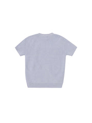 Emblem Short Sleeve Sweater - Ice Blue Mix