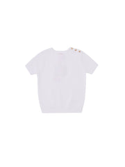 Emblem Short Sleeve Sweater - White