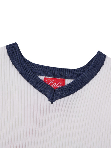 Emblem Short Sleeve Sweater