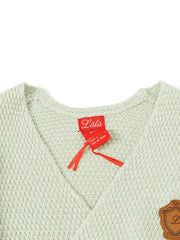 Cardigan Raised Bubble Sweater - Lt. Mint Green Mix