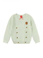 Cardigan Raised Bubble Sweater - Lt. Mint Green Mix