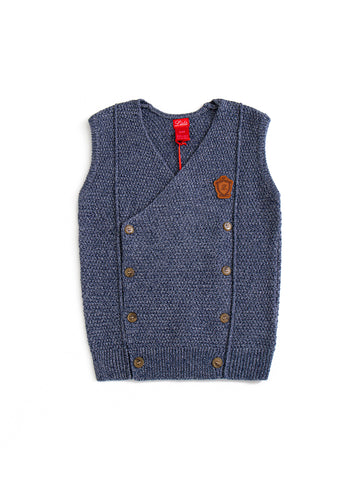 Raised Bubble Vest - Navy White Mix