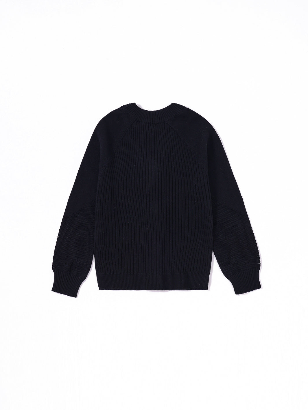 Eyelet Cardigan Sweater - Black