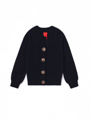 Eyelet Cardigan Sweater - Black