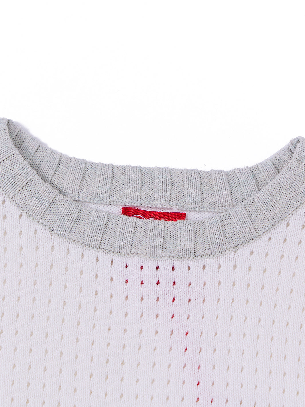 Eyelet Design Short Sleeve Sweater