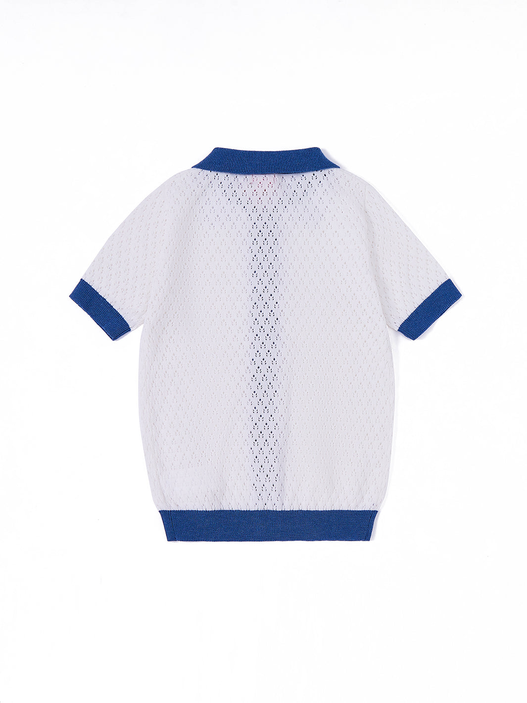 Two Tone Blue Short Sleeve Sweater