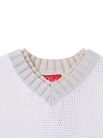 Eyelet Short Sleeve Sweater