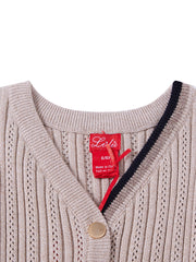 V-neck Rib Eyelet Sweater
