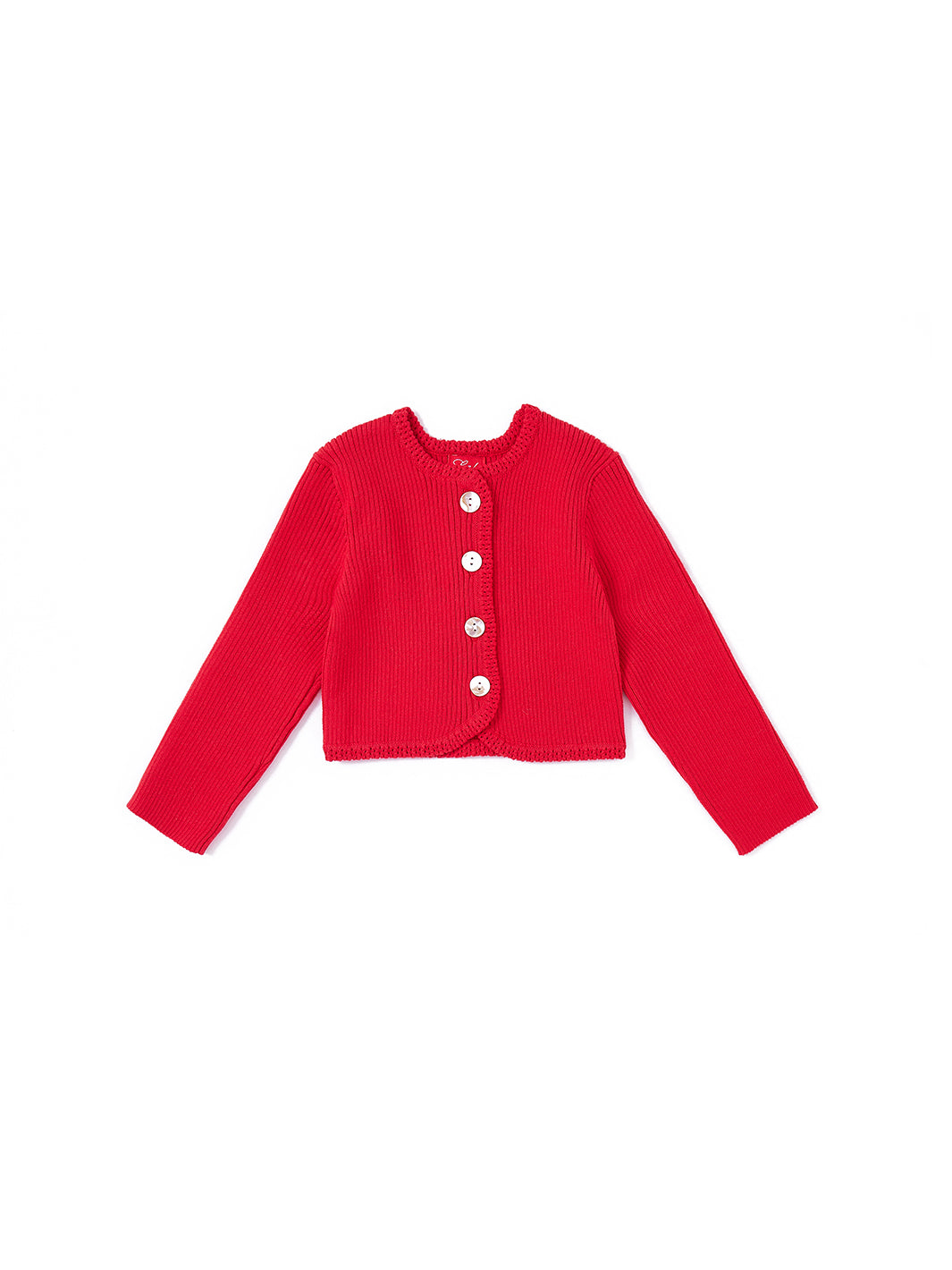 Baby Blazer Crop Length Sweater - Cherry Coral