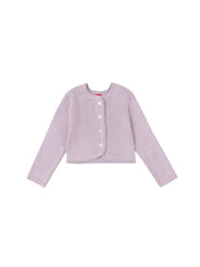 Baby Blazer Crop Length Sweater - Mauve Purple Mix